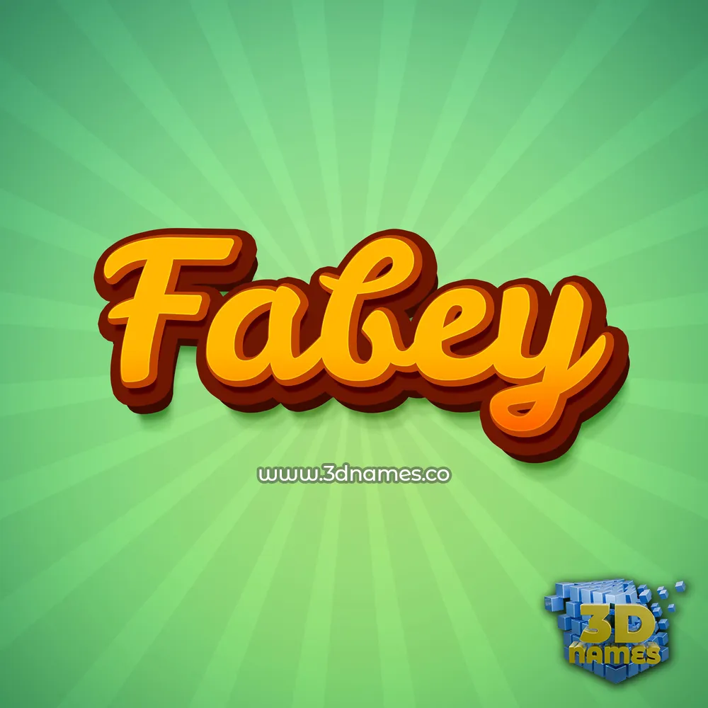 fabey in Green Rays style - 3D name wallpaper