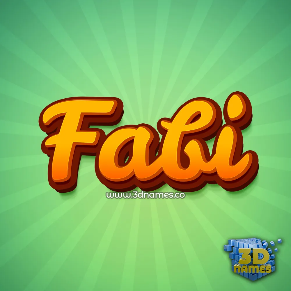 fabi in Green Rays style - 3D name wallpaper
