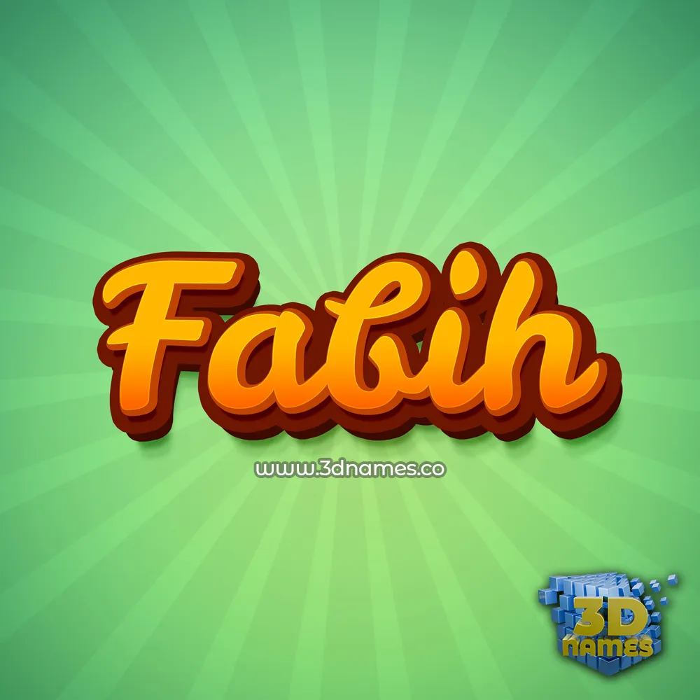 fabih in Green Rays style - 3D name wallpaper