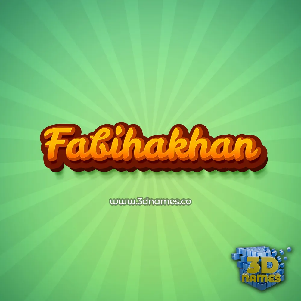 fabihakhan in Green Rays style - 3D name wallpaper