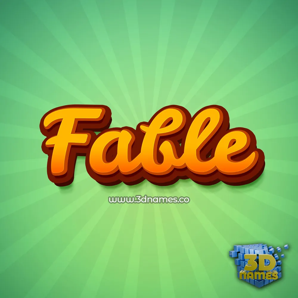fable in Green Rays style - 3D name wallpaper