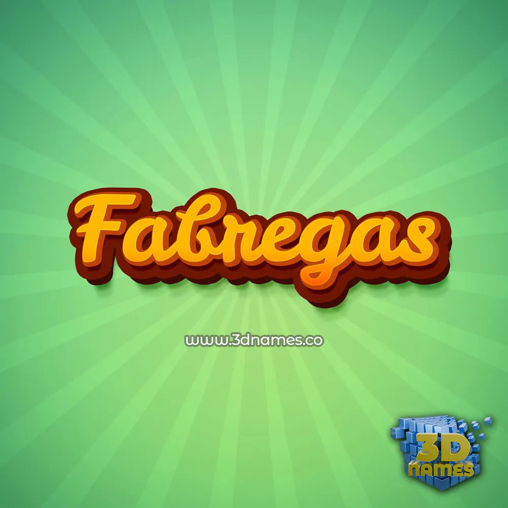 fabregas in Green Rays style - 3D name wallpaper