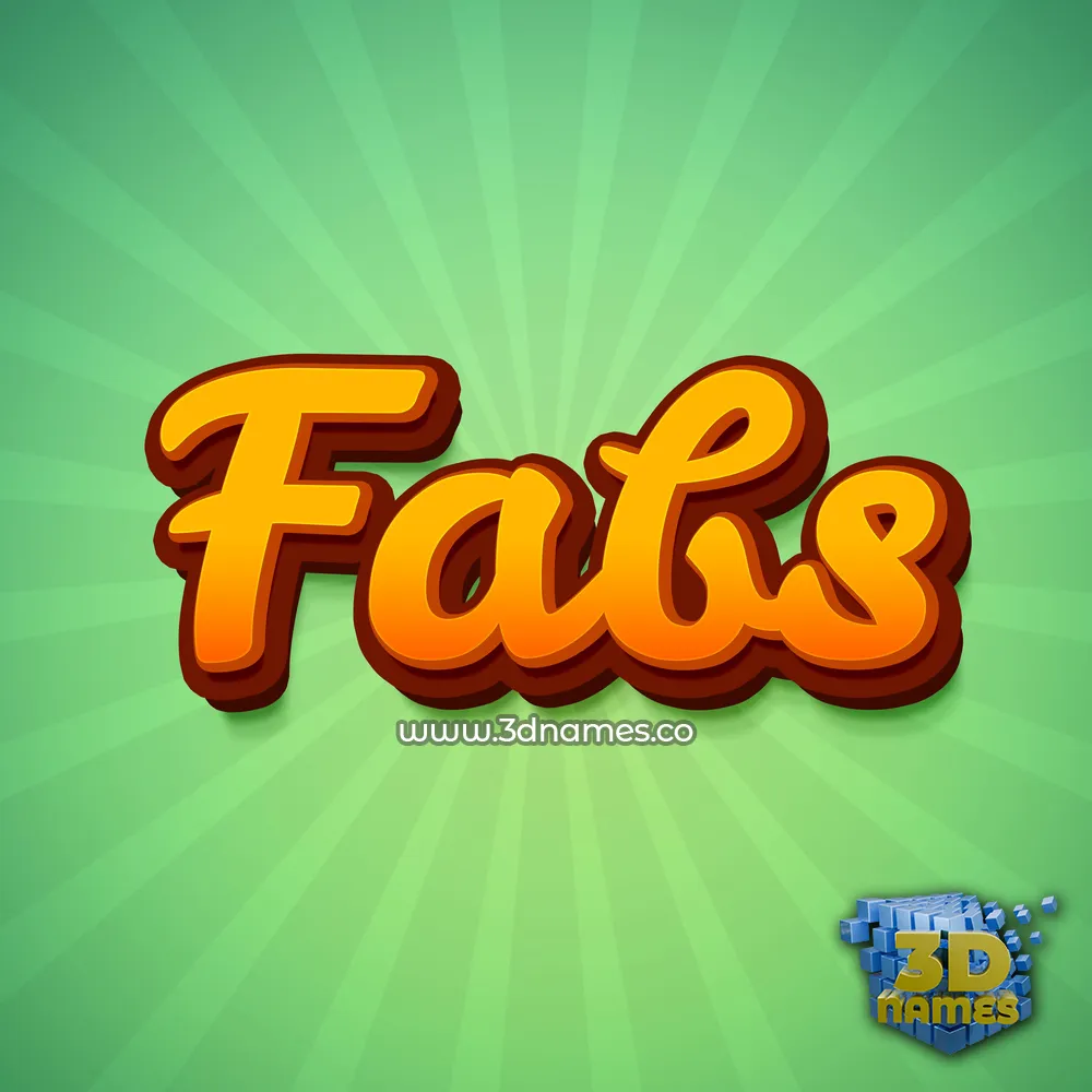 fabs in Green Rays style - 3D name wallpaper