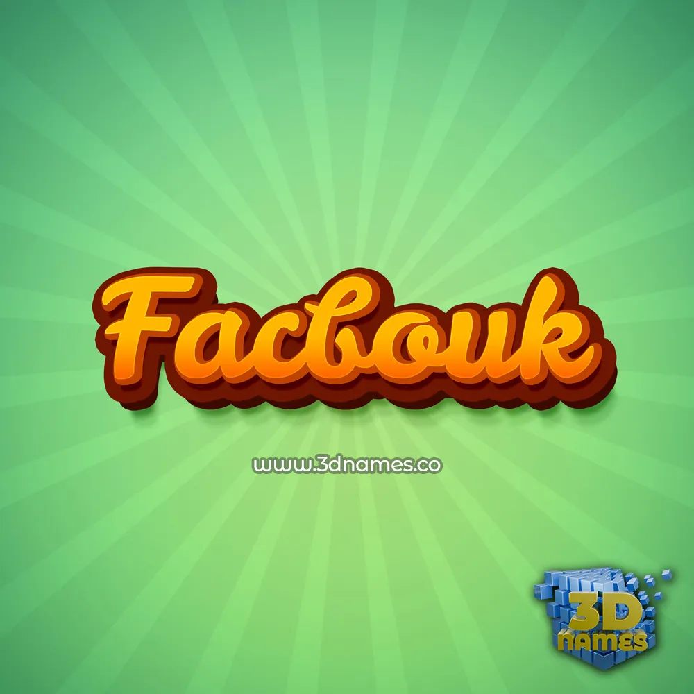 facbouk in Green Rays style - 3D name wallpaper