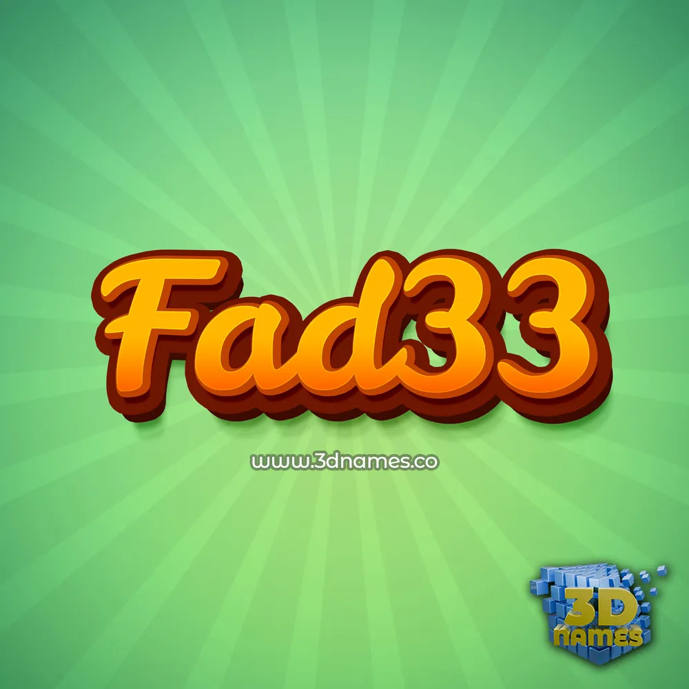 fad33 in Green Rays style - 3D name wallpaper