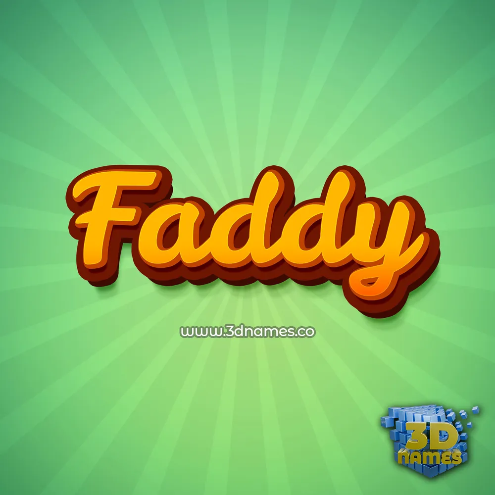 faddy in Green Rays style - 3D name wallpaper