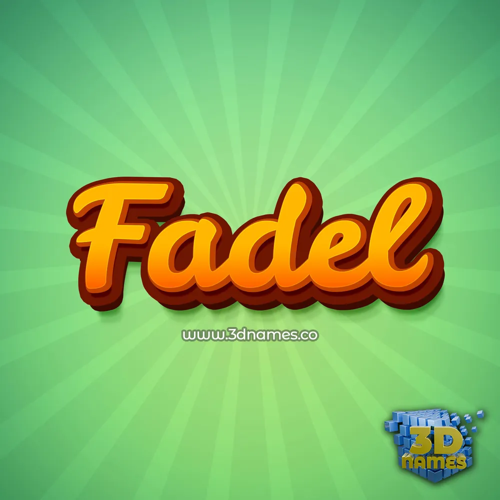 fadel in Green Rays style - 3D name wallpaper