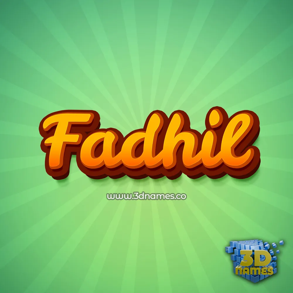 fadhil in Green Rays style - 3D name wallpaper