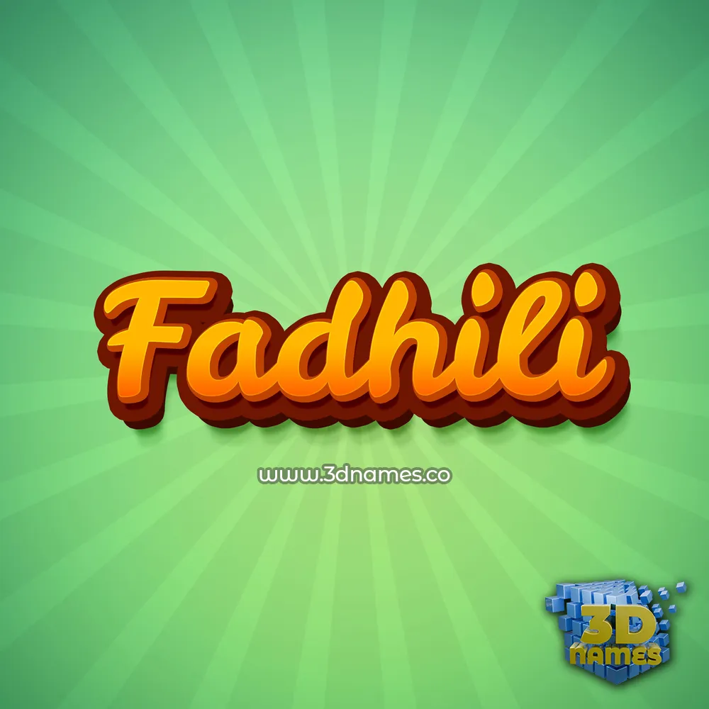fadhili in Green Rays style - 3D name wallpaper