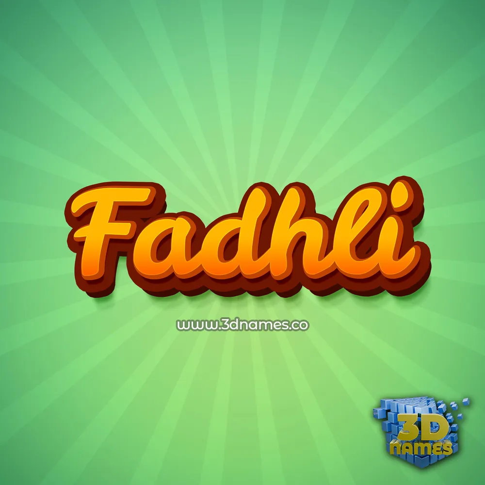 fadhli in Green Rays style - 3D name wallpaper