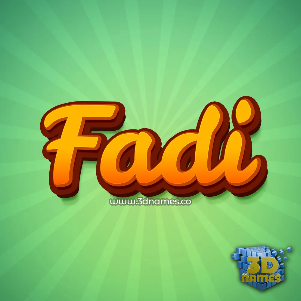 fadi in Green Rays style - 3D name wallpaper