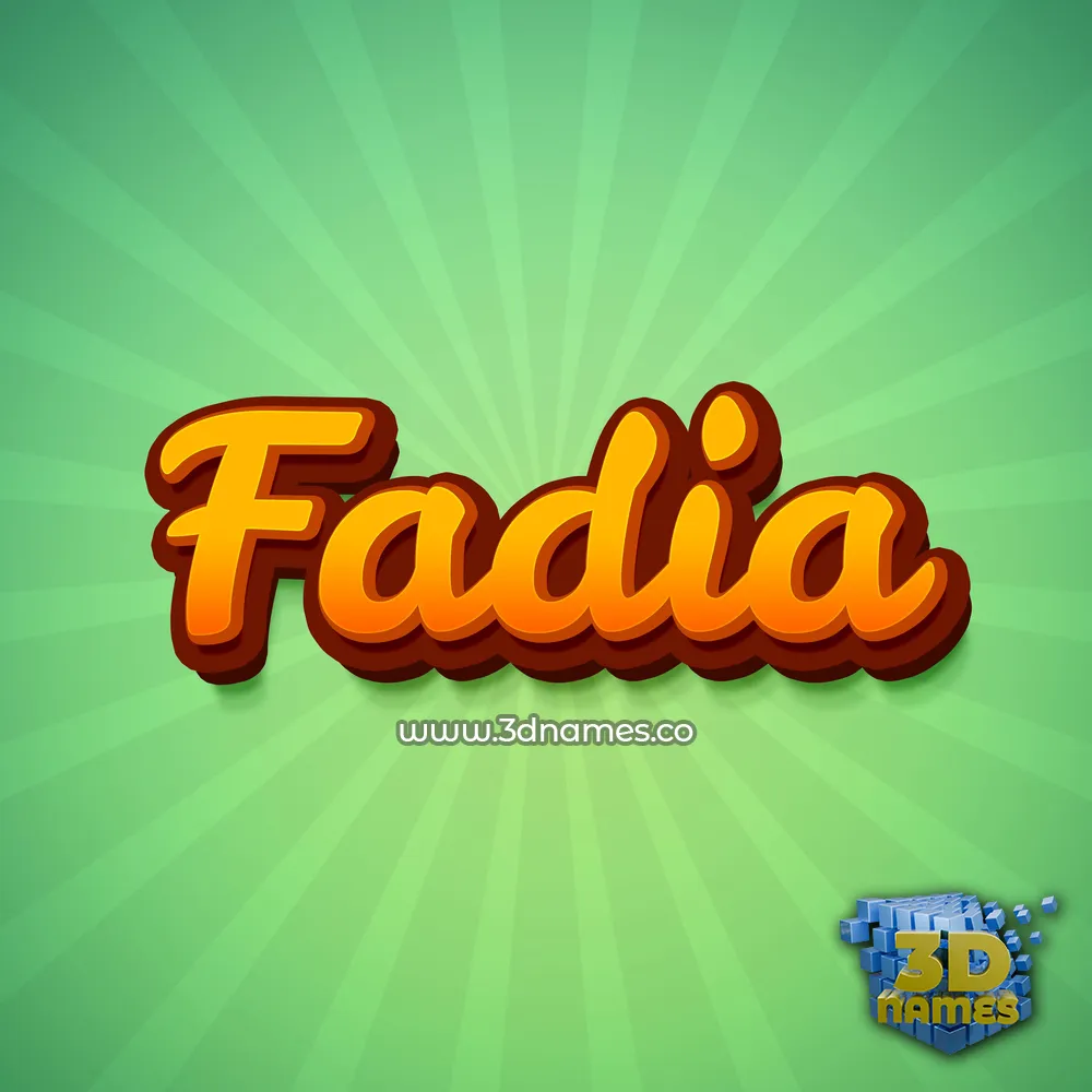 fadia in Green Rays style - 3D name wallpaper