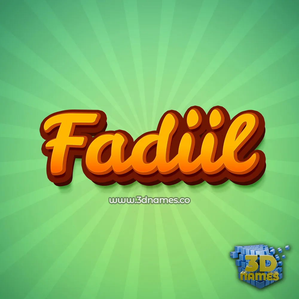 fadiil in Green Rays style - 3D name wallpaper