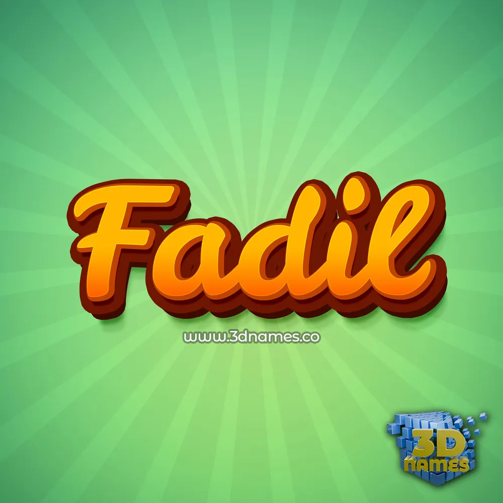 fadil in Green Rays style - 3D name wallpaper