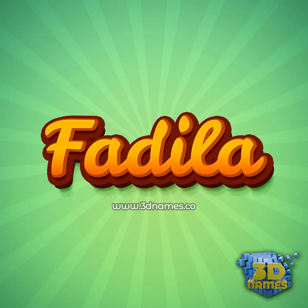 fadila in Green Rays style - 3D name wallpaper
