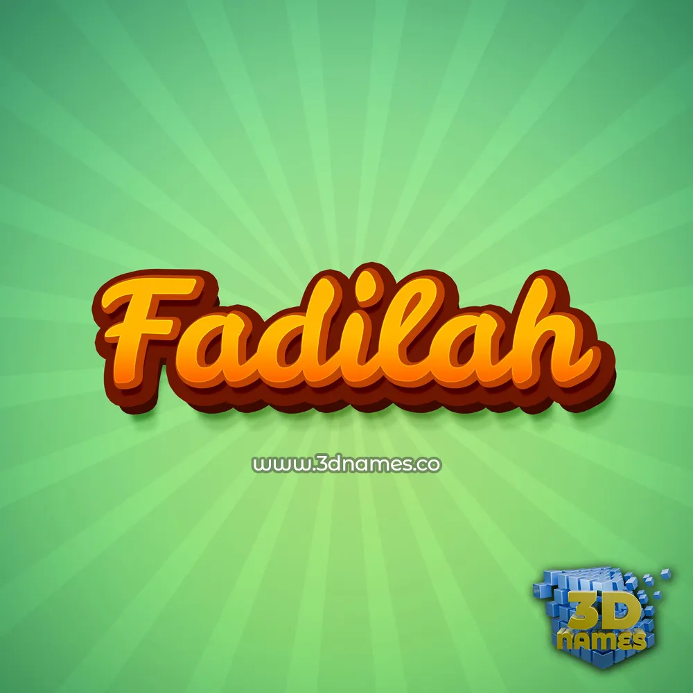 fadilah in Green Rays style - 3D name wallpaper