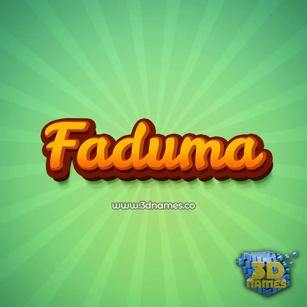 faduma in Green Rays style - 3D name wallpaper