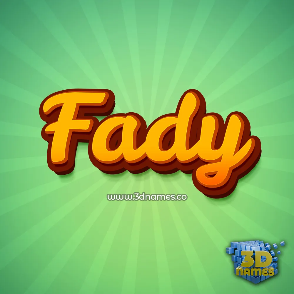 fady in Green Rays style - 3D name wallpaper