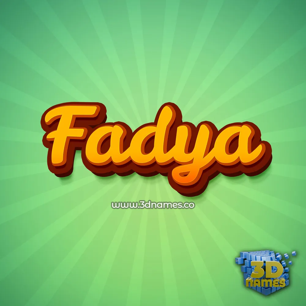 fadya in Green Rays style - 3D name wallpaper