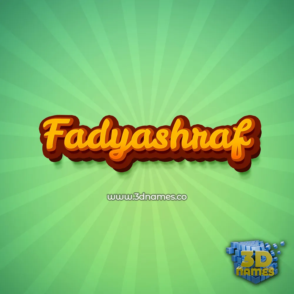 fadyashraf in Green Rays style - 3D name wallpaper