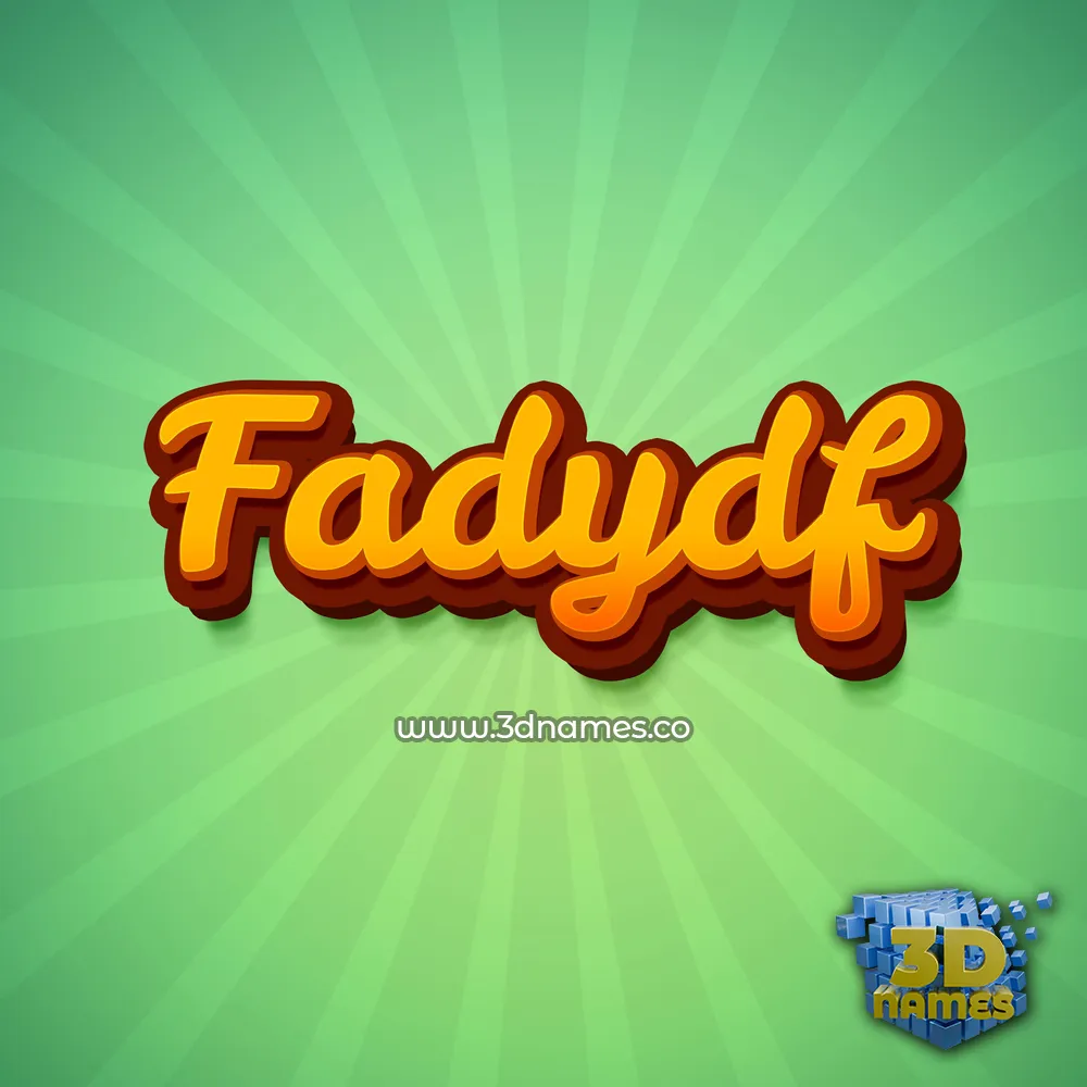 fadydf in Green Rays style - 3D name wallpaper