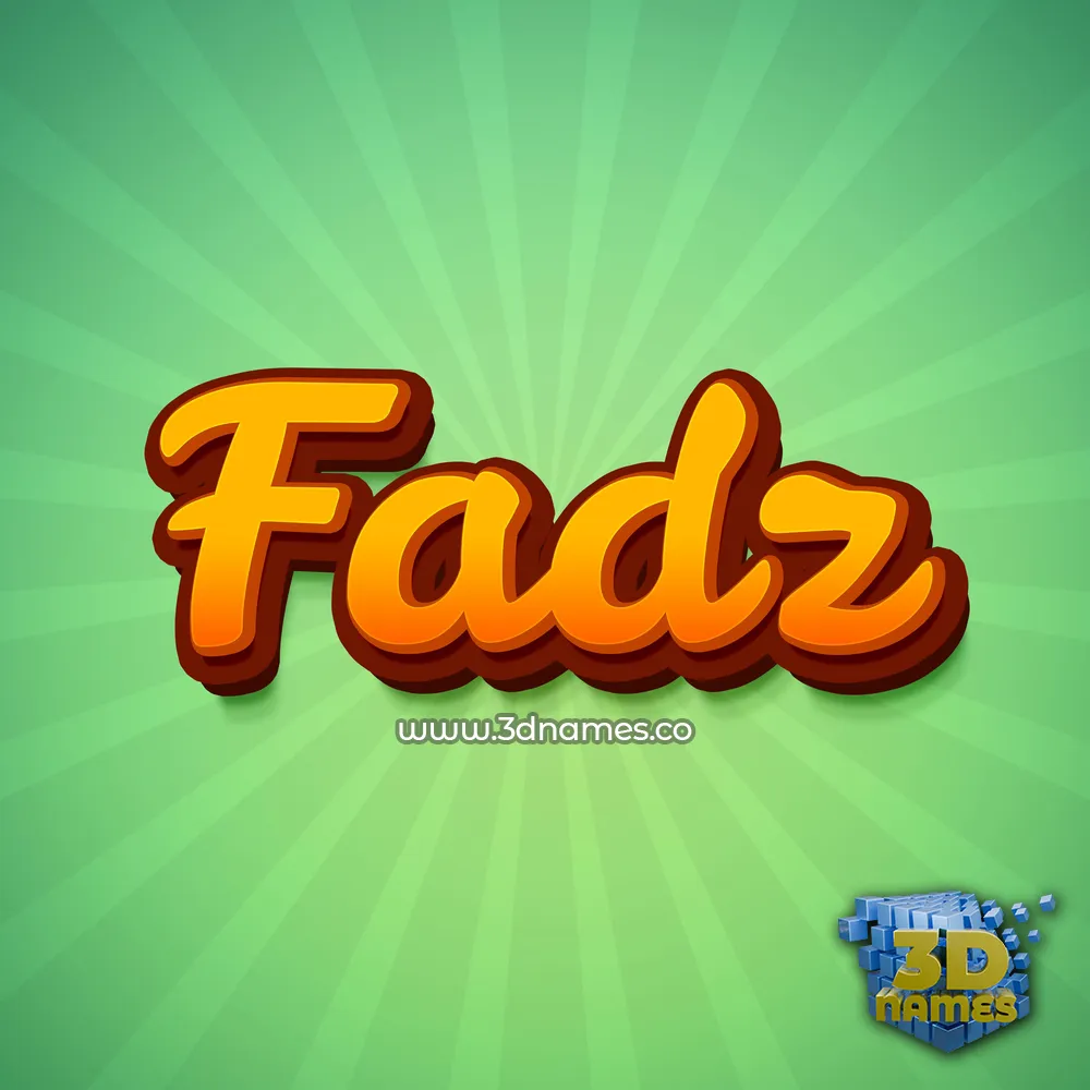 fadz in Green Rays style - 3D name wallpaper