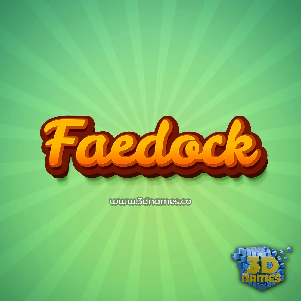 faedock in Green Rays style - 3D name wallpaper