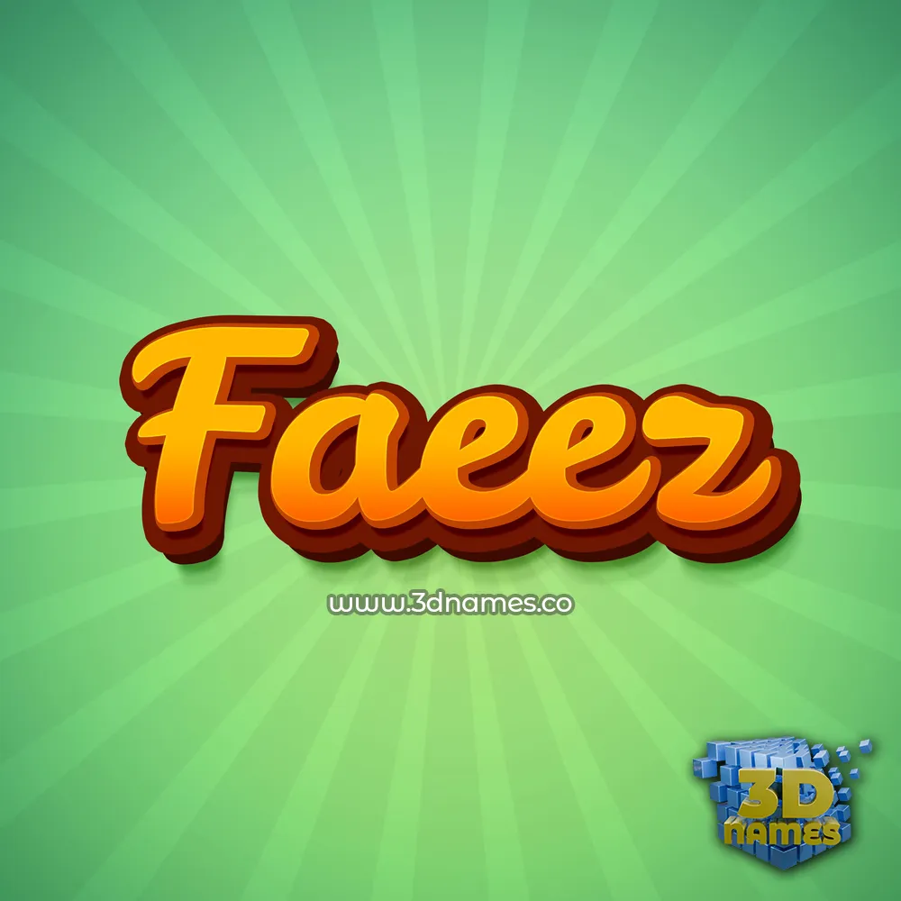 faeez in Green Rays style - 3D name wallpaper