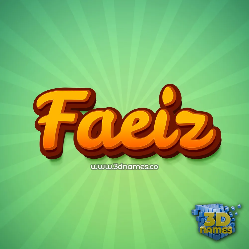 faeiz in Green Rays style - 3D name wallpaper