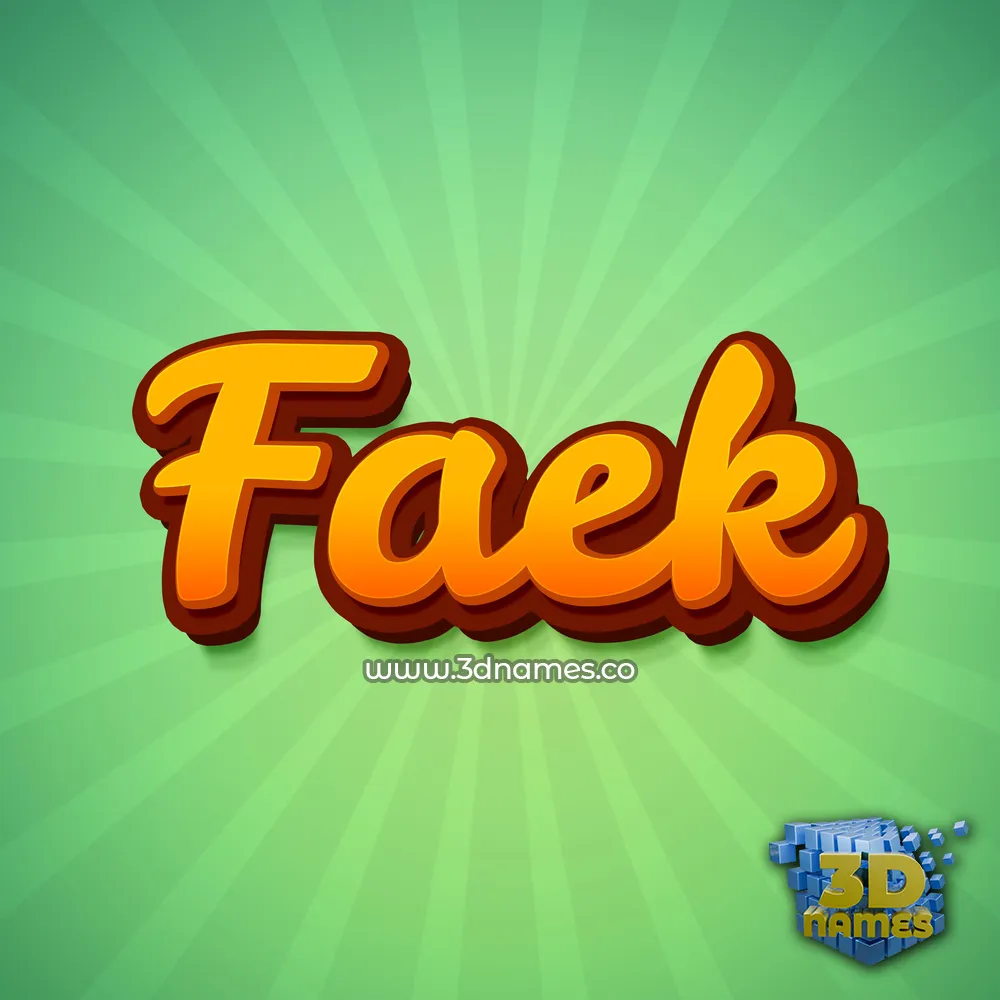faek in Green Rays style - 3D name wallpaper