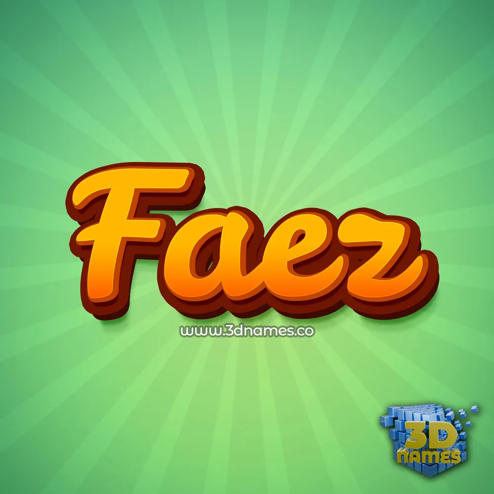 faez in Green Rays style - 3D name wallpaper