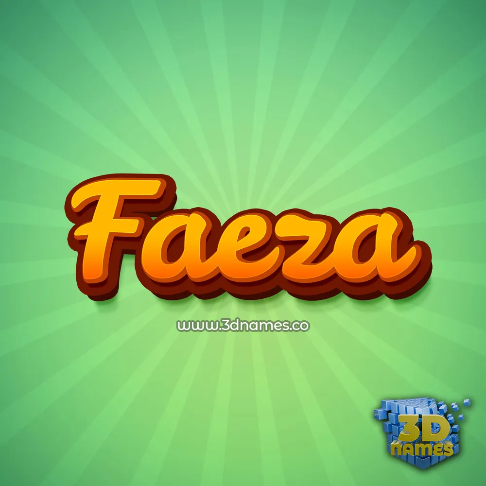 faeza in Green Rays style - 3D name wallpaper