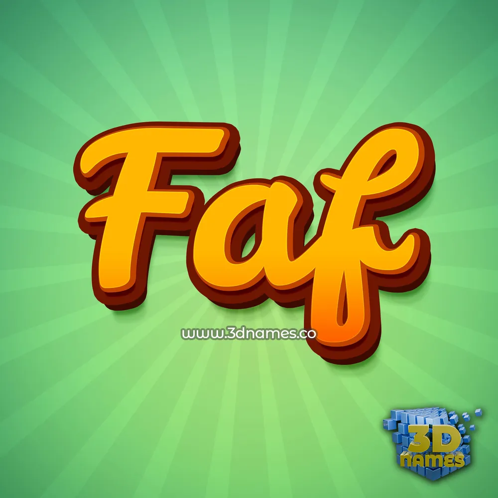 faf in Green Rays style - 3D name wallpaper