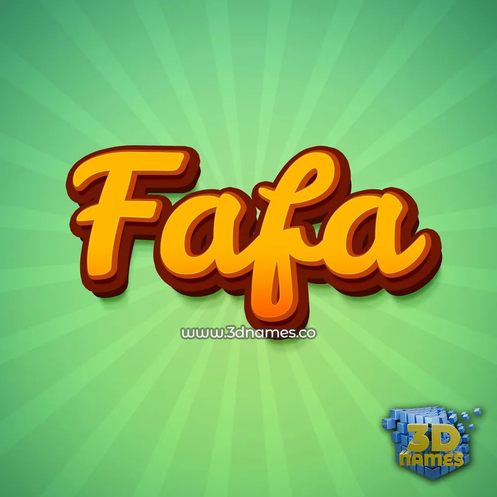 fafa in Green Rays style - 3D name wallpaper