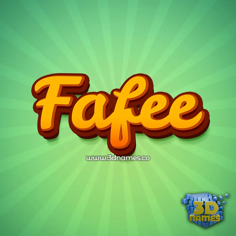 fafee in Green Rays style - 3D name wallpaper