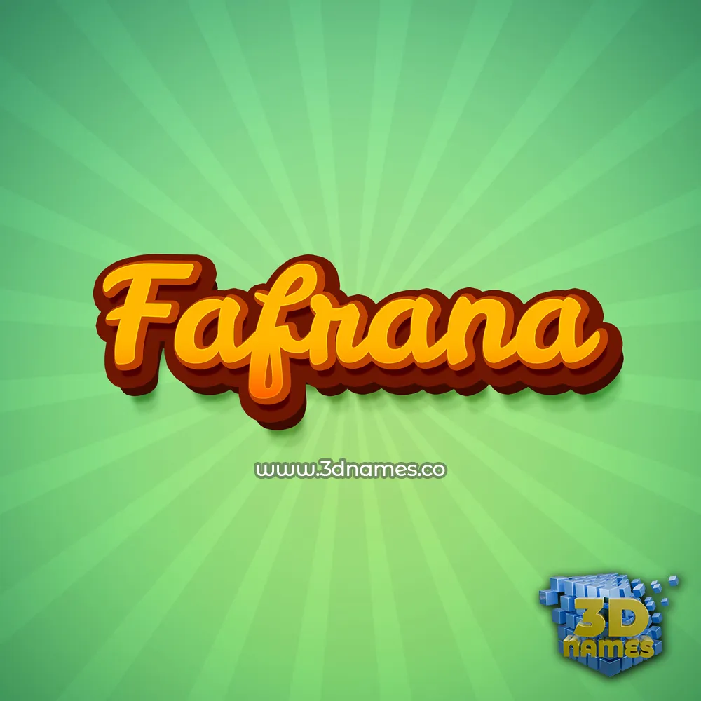 fafrana in Green Rays style - 3D name wallpaper
