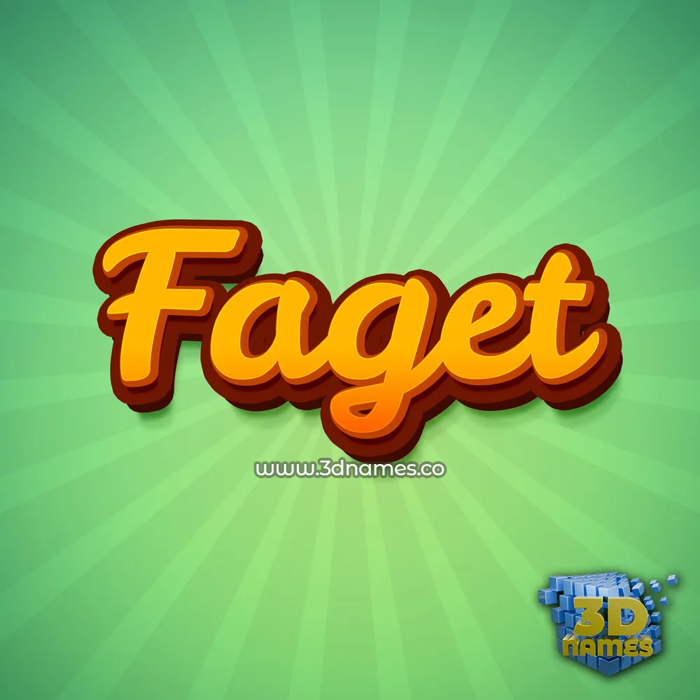 faget in Green Rays style - 3D name wallpaper