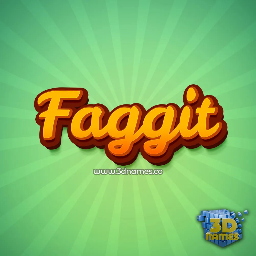 faggit in Green Rays style - 3D name wallpaper