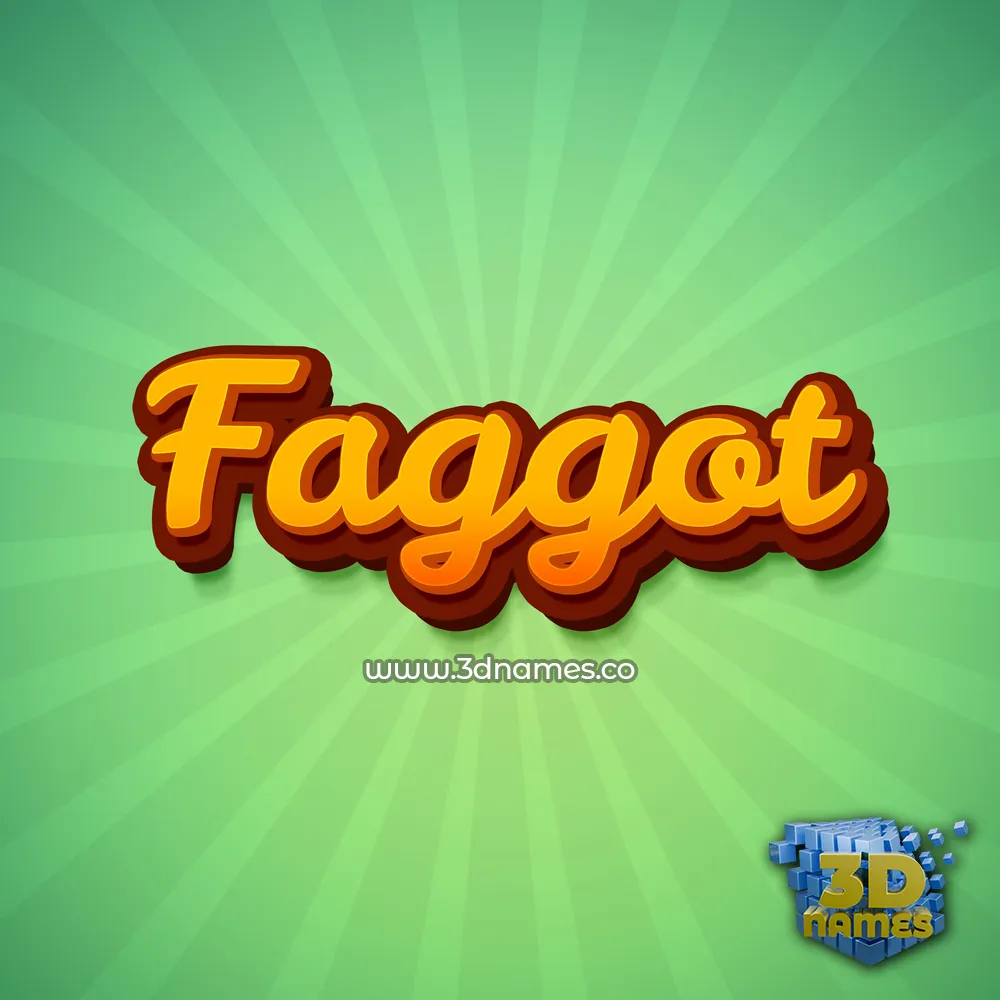 faggot in Green Rays style - 3D name wallpaper