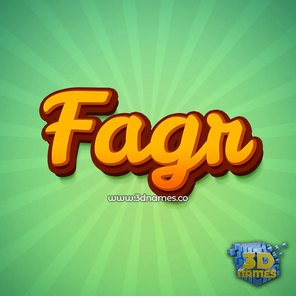 fagr in Green Rays style - 3D name wallpaper