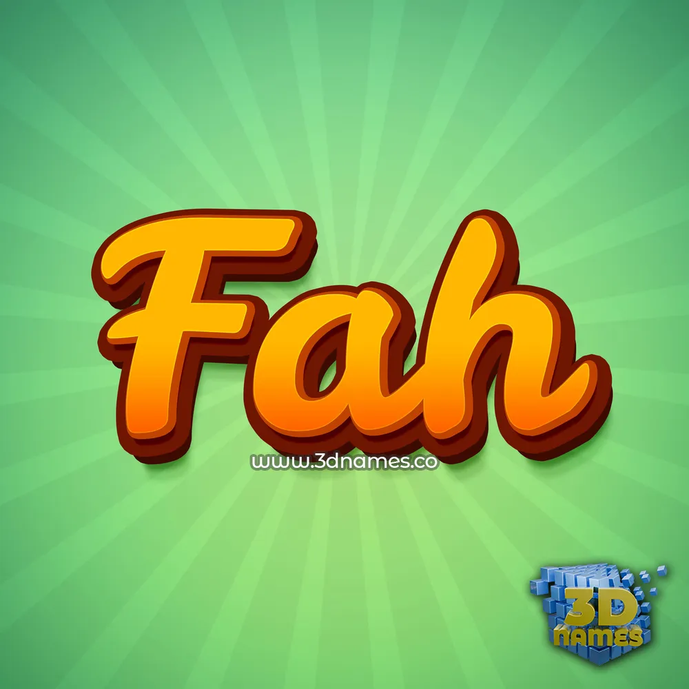 fah in Green Rays style - 3D name wallpaper