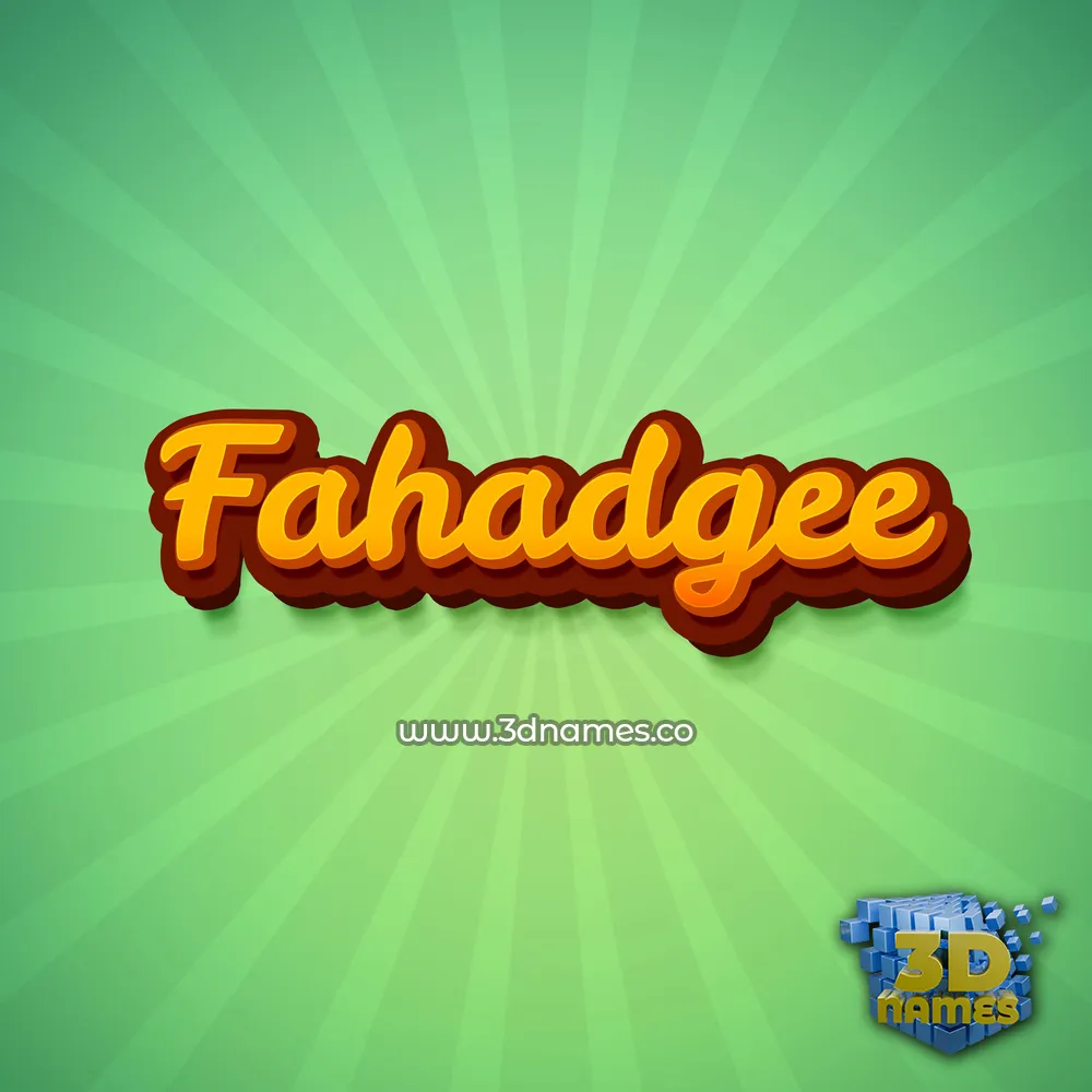 fahadgee in Green Rays style - 3D name wallpaper