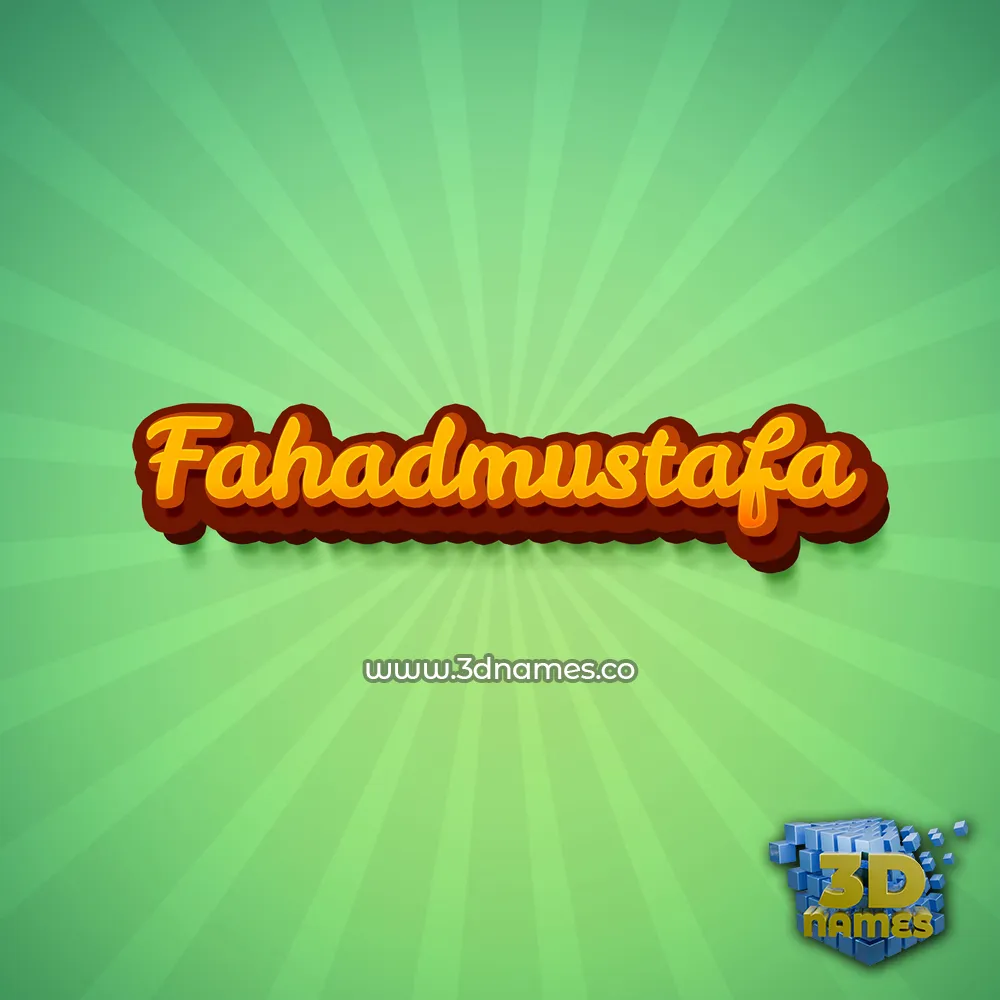 fahadmustafa in Green Rays style - 3D name wallpaper