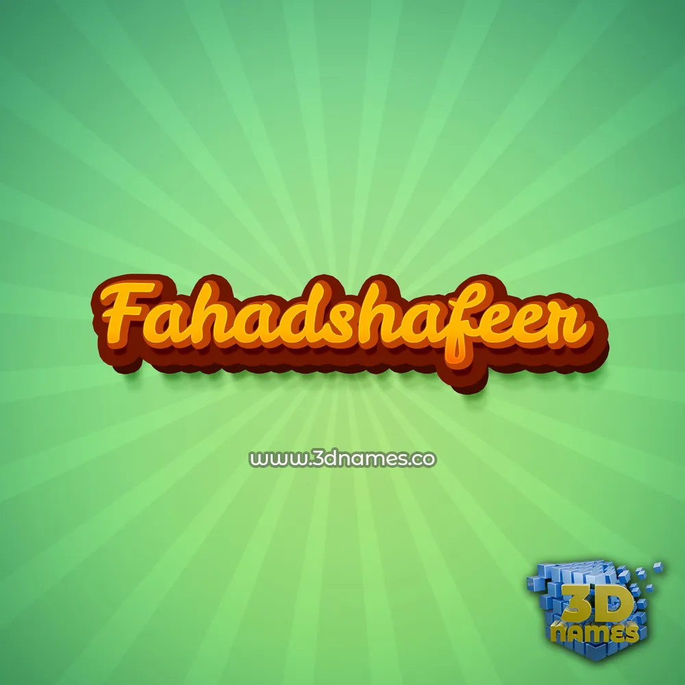 fahadshafeer in Green Rays style - 3D name wallpaper