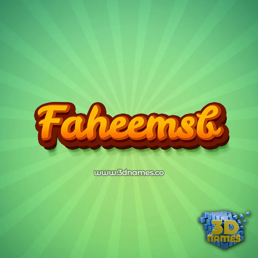 faheemsb in Green Rays style - 3D name wallpaper