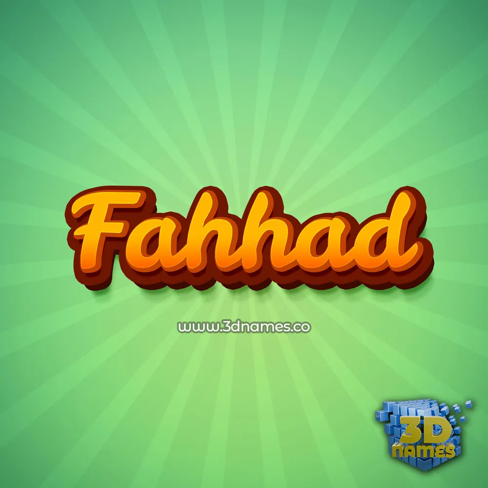 fahhad in Green Rays style - 3D name wallpaper