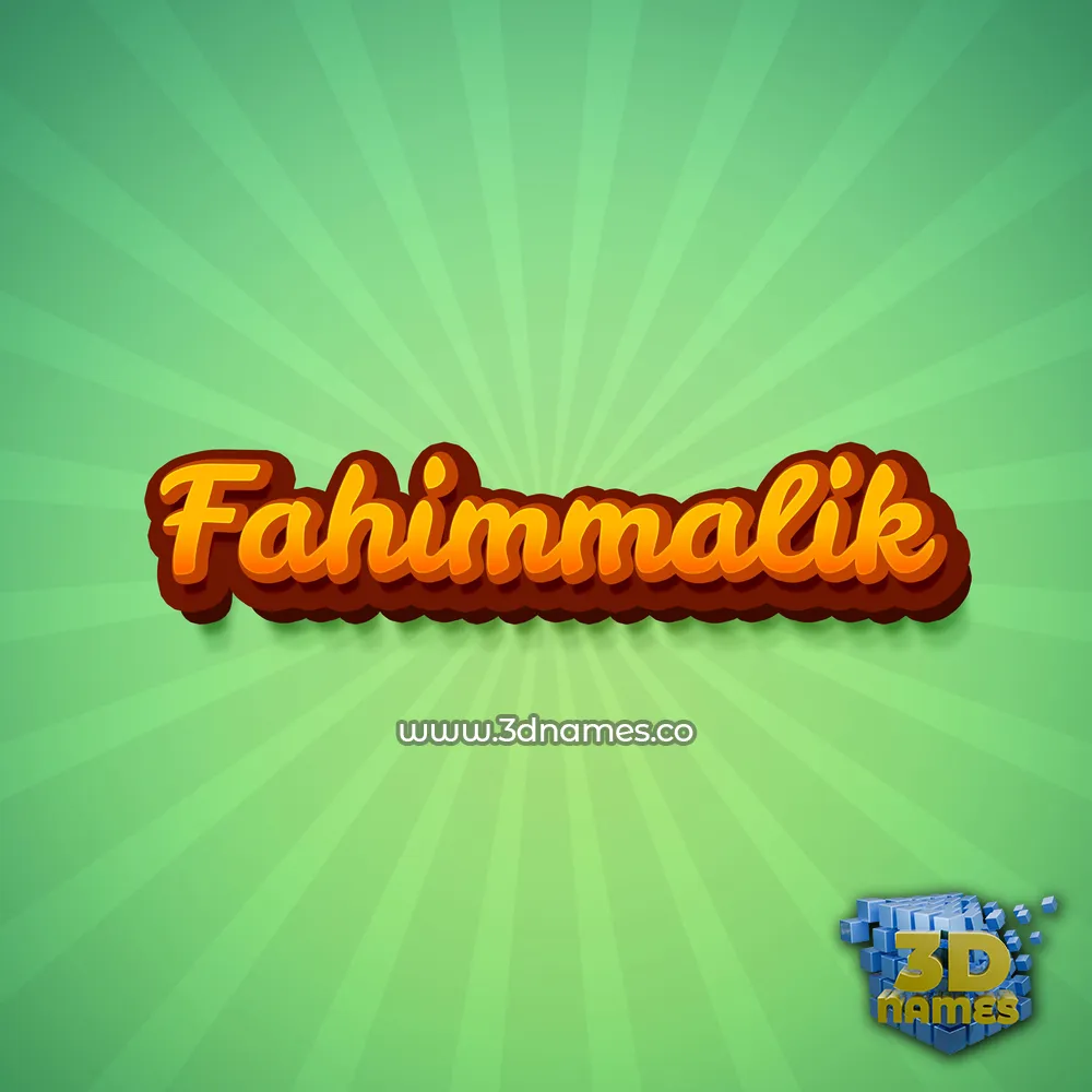 fahimmalik in Green Rays style - 3D name wallpaper