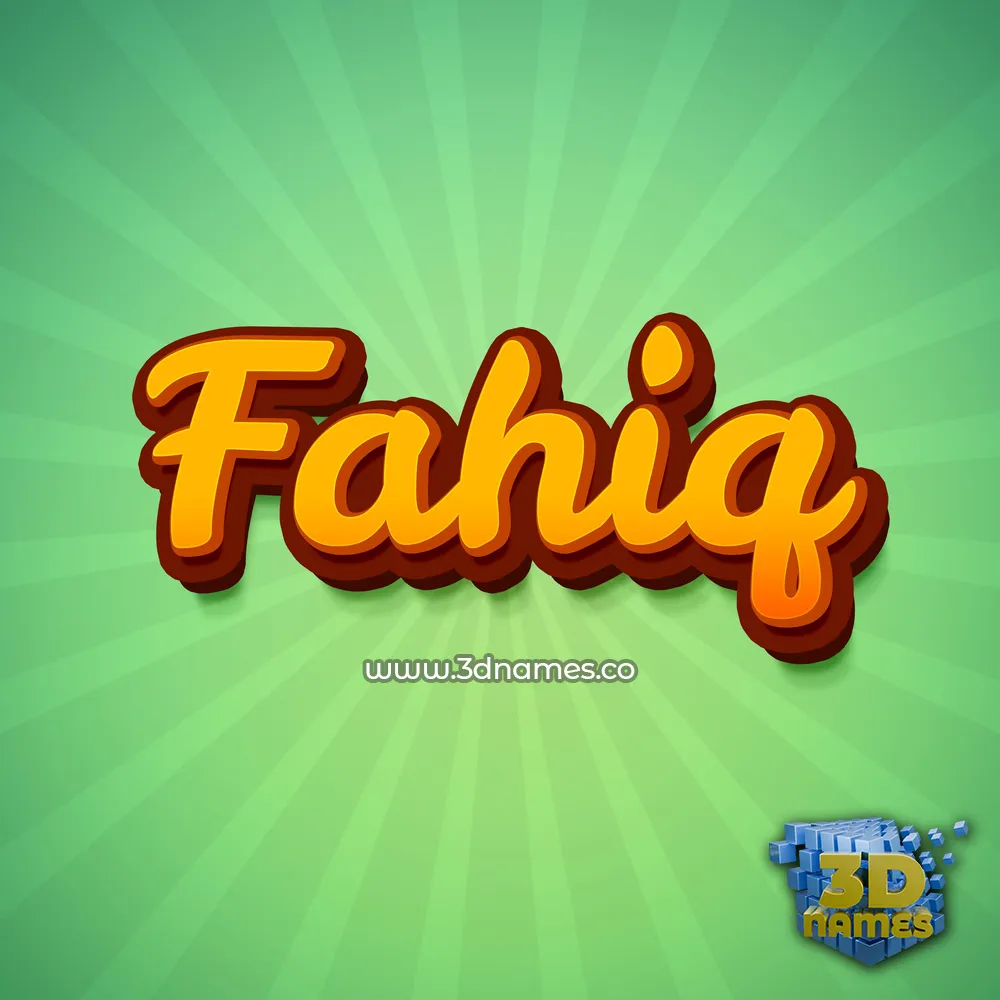fahiq in Green Rays style - 3D name wallpaper