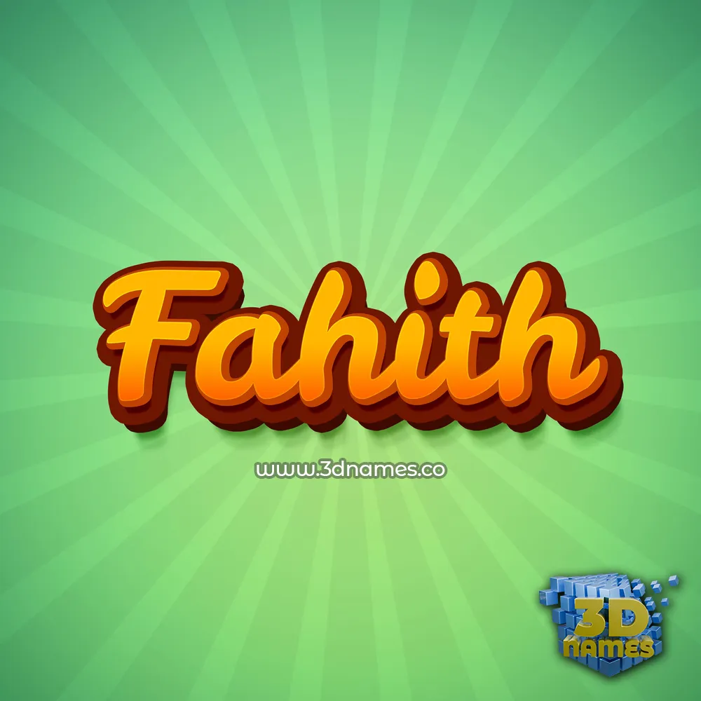 fahith in Green Rays style - 3D name wallpaper