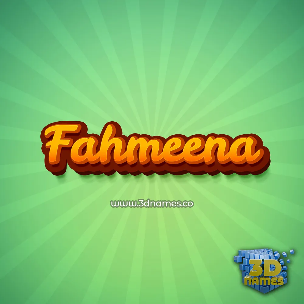 fahmeena in Green Rays style - 3D name wallpaper